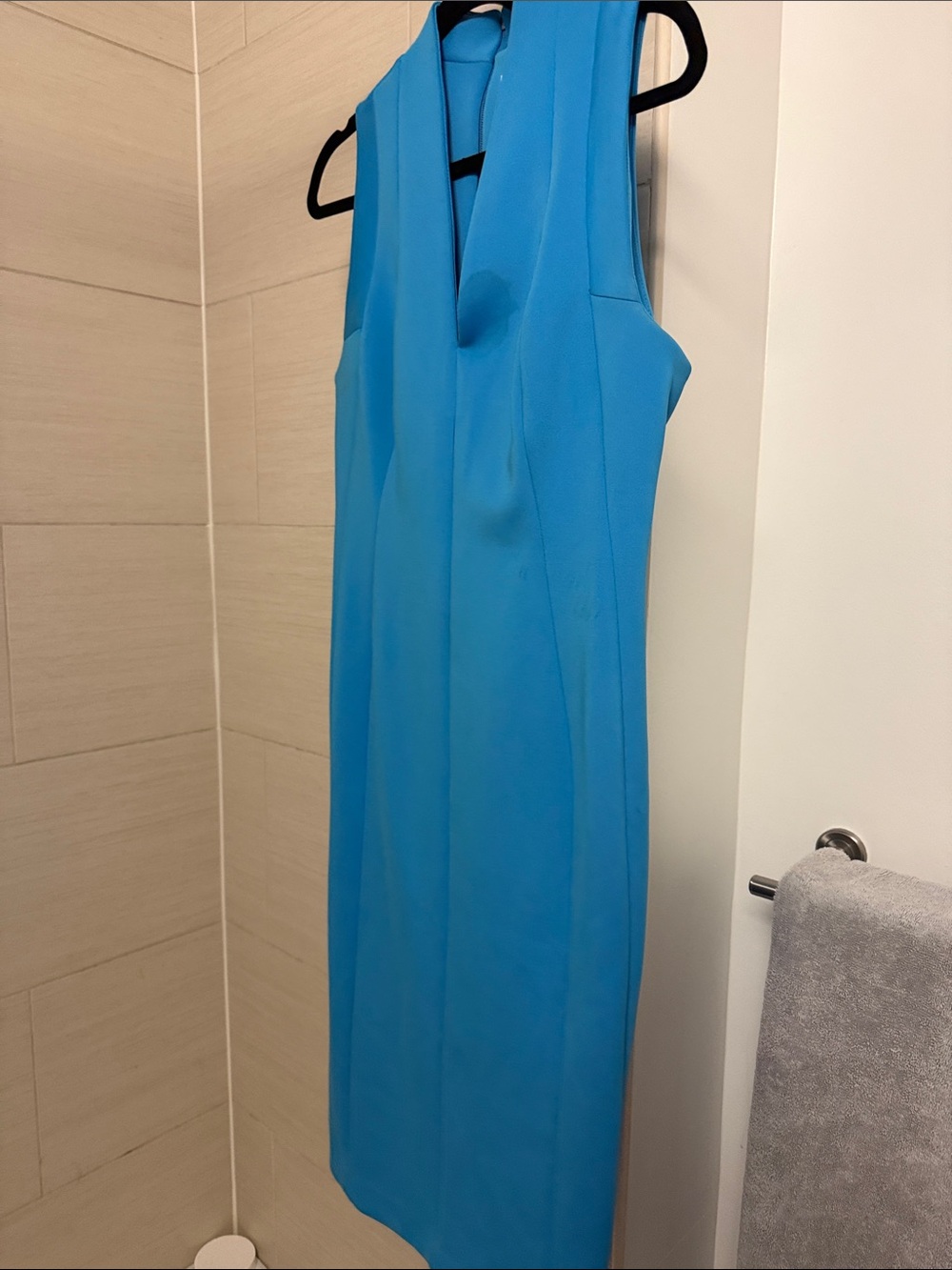 Calvin Klein Vibrant Blue Sleeveless Midi Sheath Dress